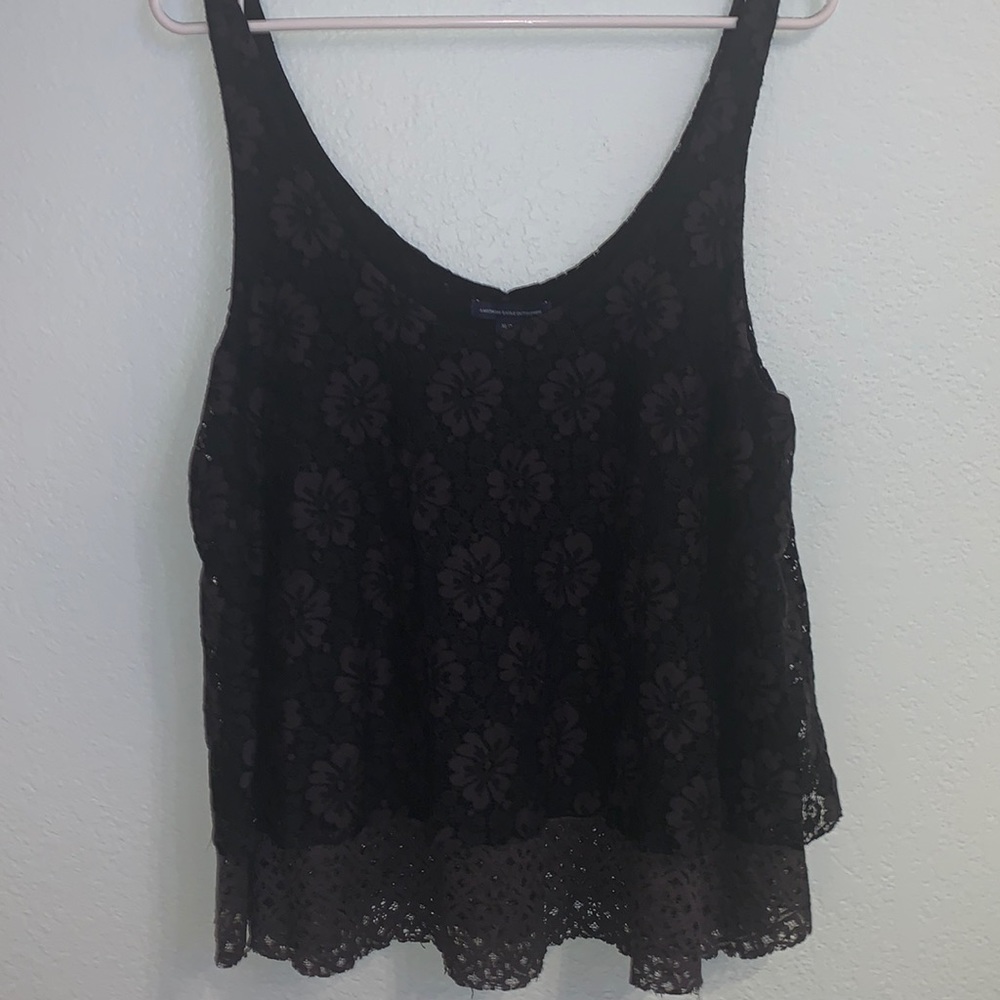 Navy American Eagle Floral Tank Top